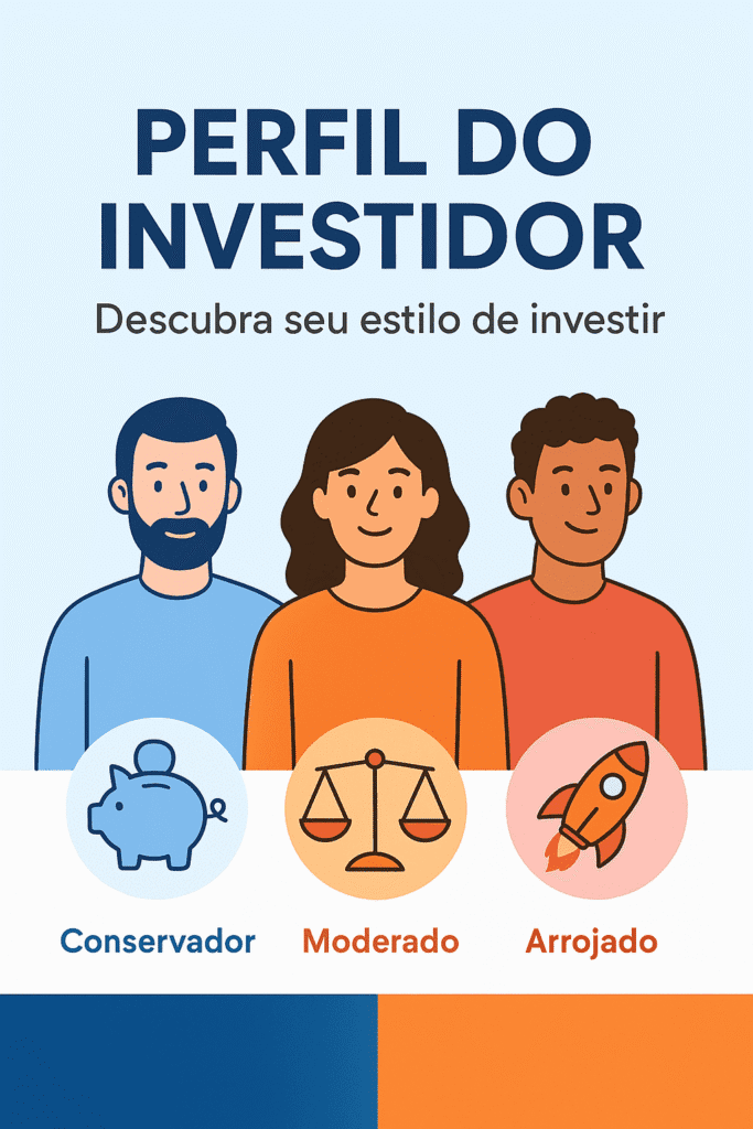 Qual é o melhor investimento para perfil conservador;
Diferença entre perfil conservador, moderado e arrojado;
Como funciona o teste de perfil do investidor;
Quando atualizar o perfil do investidor;
Exemplo de carteira para cada perfil de investidor.