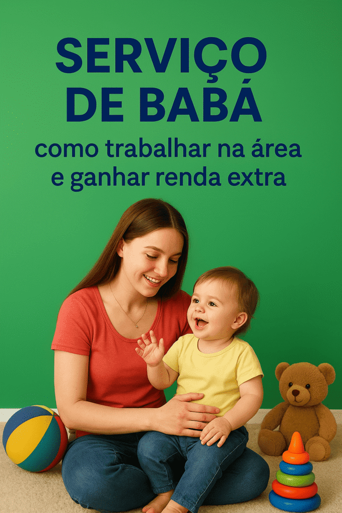 Serviço de babá;
Babá profissional;
Como trabalhar como babá;
Trabalho de babá;
Mercado de babás;
Babá para crianças;
Babá folguista;
Babá mensalista;
Cuidadora infantil;
Babysitter.